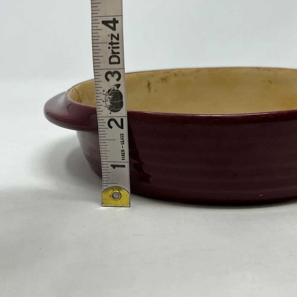 Pampered‎ Chef Traditions Collection Stoneware Cranberry Pie Plate Made in USA